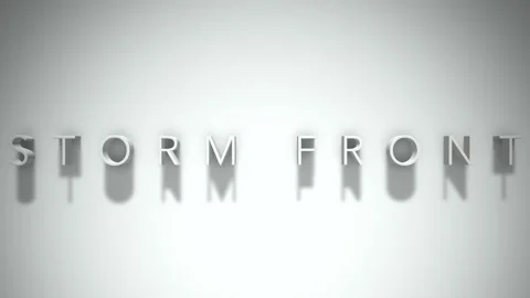 Storm Front 3D title animation with shadows on a white background Stock Footage 296552850