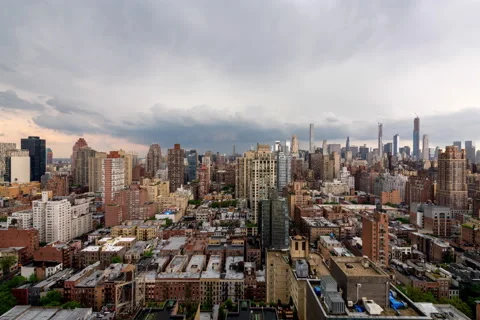 Storm Front Cityscape (1 of 2) Stock Footage 146030820