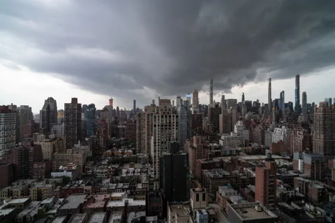 Storm Front Manhattan Stock Footage 131379695
