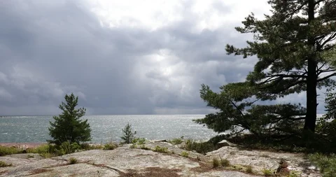 Storm on Georgian Bay Stock Footage 93553257