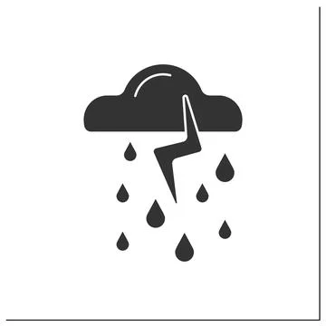 Storm glyph icon Stock Illustration