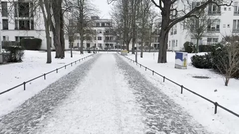 Storm Goretti causes traffic disruption, forces school closures in northern Germ Stock Footage 326053183