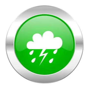 Storm green circle chrome web icon isolated. Stock Illustration