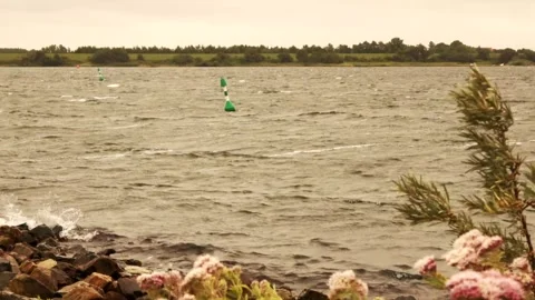 Storm on the Grevelingen in the Netherlands Video stock 254551593