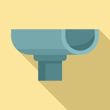 Storm gutter icon, flat style Illustrazione stock
