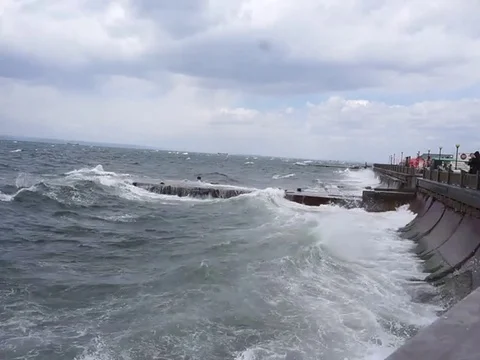 Storm in harbor 1 Vídeo Stock 75344042