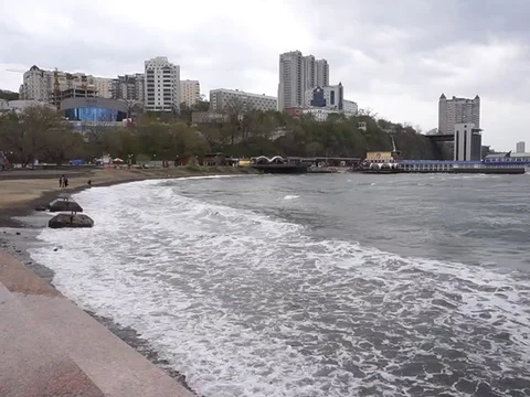 Storm in harbor 3 Vídeo Stock 75344069