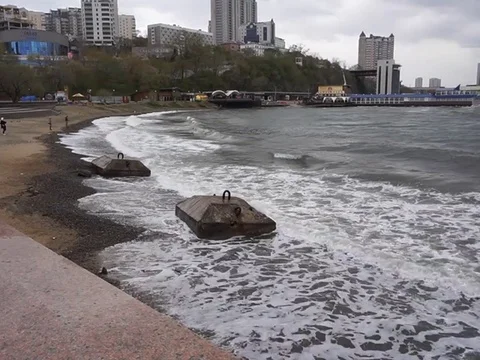 Storm in harbor 4 Vídeo Stock 75344080