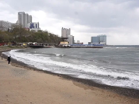 Storm in harbor 6 Vídeo Stock 75344101