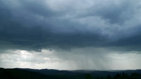 Storm with heavy rain over mountain in Bulgaria Stock Footage 39339155