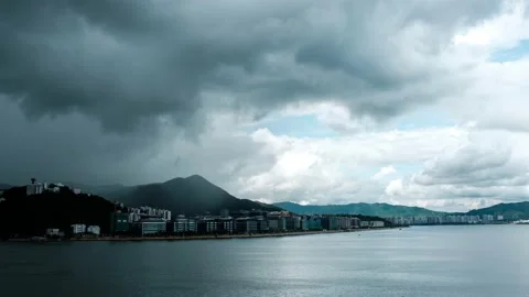 Storm with heavy rain over mountain - Time Lapse Stock Footage 134013984