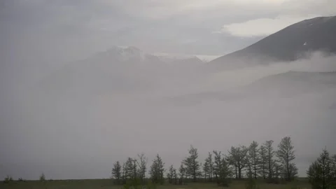 Storm with heavy rain over mountain - Timelapse Stock Footage 157754632