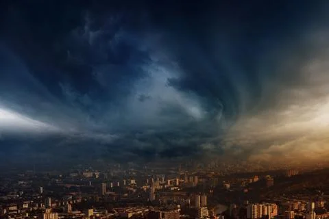 Storm hits town Stock Photos