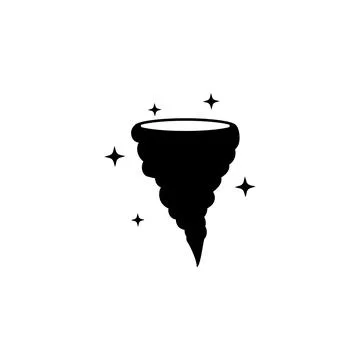 Storm Hurricane Whirlwind, Magic Tornado Solid Flat Vector Icon Isolated on W Stock Illustration