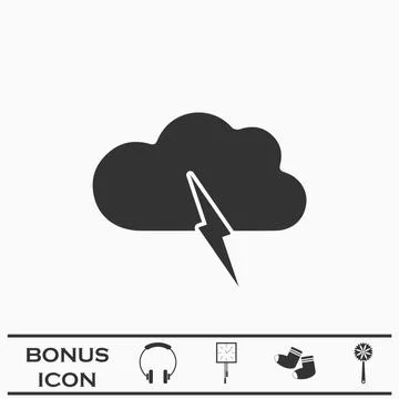 Storm icon flat Stock Illustration