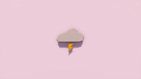 Storm icon with low poly landscape 3d render 스톡 일러스트