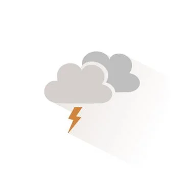 Storm icon with shadow. Flat vector illustration Stock Illustration