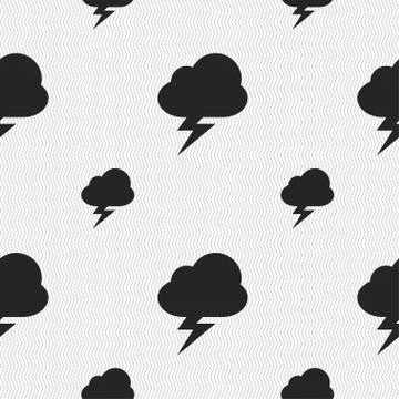 Storm icon sign. Seamless pattern with geometric texture. Vector Stock Illustration