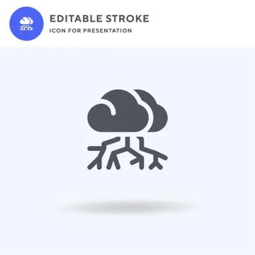 Storm icon vector, filled flat sign, solid pictogram isolated on white, logo Stock Illustration