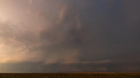 Storm Inflow Tail at Sunset Stock Footage 272729206
