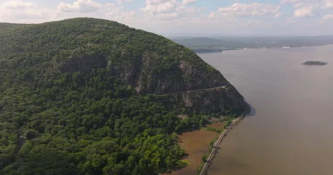 Storm King Mountain and Highway 218 Stock Footage 346462850