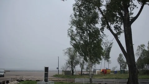 Storm on the lake Stock Footage 87643496