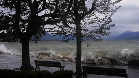 Storm on the Lake Garda 库存影片 107133480