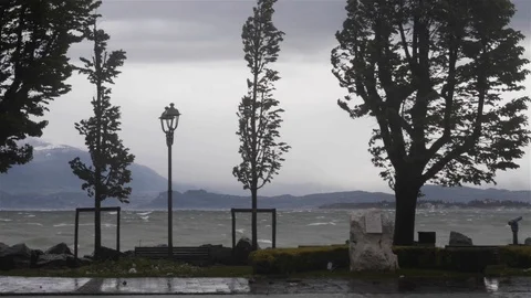 Storm on the Lake Garda Video stock 107511355