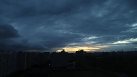 The storm is leaving the city Stock Footage 161498664