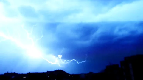 Storm lighting by night. Video stock 34832318