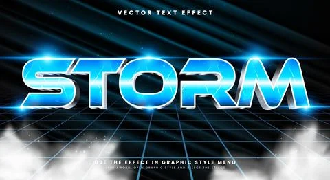 Storm Lightning editable text effect Template Stock Illustration