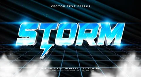 Storm Lightning editable text effect Template Stock Illustration