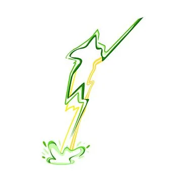 Storm lightning effect cartoon vector illustration Stock Illustration