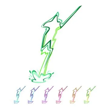 Storm lightning effect cartoon vector graphic Stock Illustration