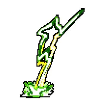 Storm lightning effect pixel art vector illustration Stock Illustration