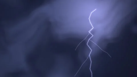 Storm lightning electric thunder flash loop Stock Footage 347664827