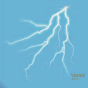 Storm with Lightning isolated on transparent background. Stock Illustration