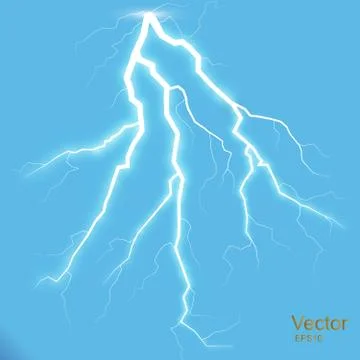 Storm with Lightning isolated on transparent background. Illustrazione stock