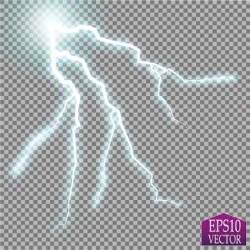 Storm with Lightning isolated on transparent background. Illustrazione stock