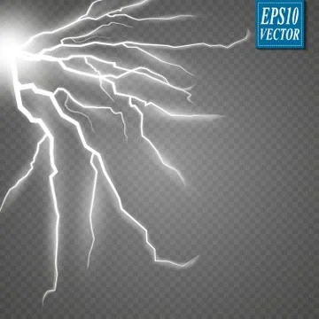 Storm with Lightning isolated on transparent background. Stock-Illustration