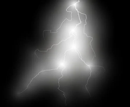 Storm with Lightning isolated on transparent background. Illustrazione stock