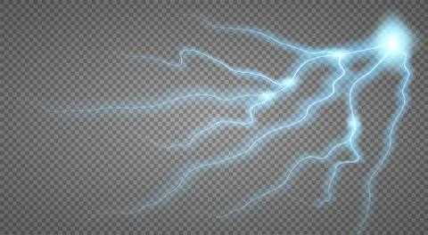 Storm with Lightning isolated on transparent background. Stock Illustration