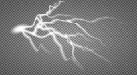 Storm with Lightning isolated on transparent background. Stock Illustration