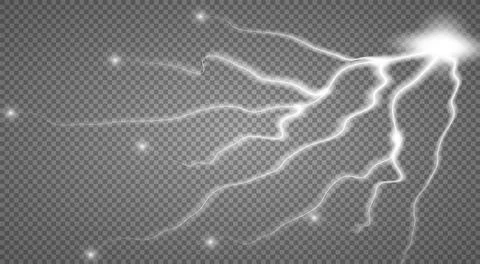 Storm with Lightning isolated on transparent background. Illustrazione stock