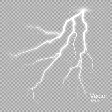 Storm with Lightning isolated on transparent background. Stock Illustration
