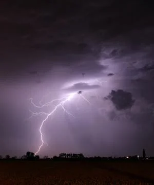 Storm with lightning - landscape Stock-Fotos