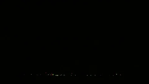 Storm - Lightning on windmills field - Night - Real time Stock Footage 80179132