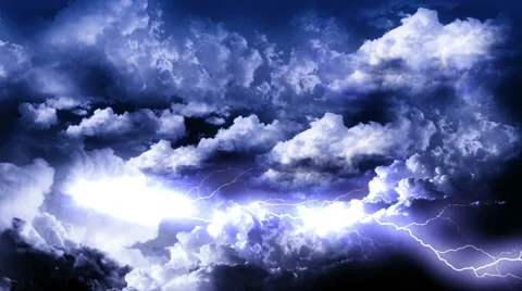 Storm with Lightnings on Sky Stock Footage 30367807