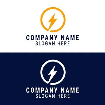 Storm logo with circular and thunder element Stock Illustration