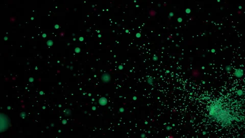 Storm of many colored dots. Design. Swarming stream of colored dots on black Video stock 249274767
